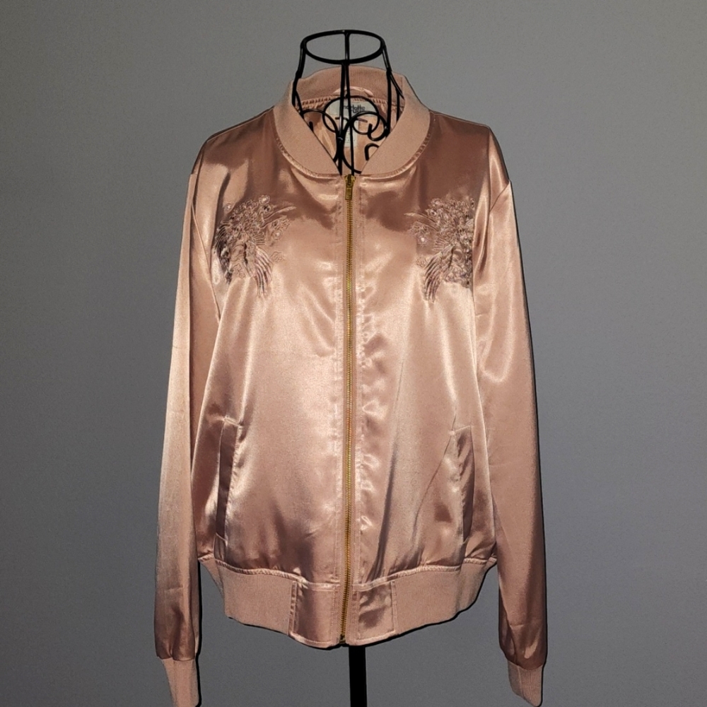 Charlotte Russe Satin Zipper Jacket